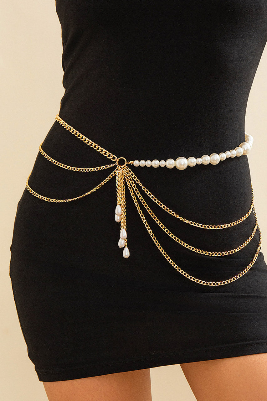 Hanging Pearl Draped Belly Chain