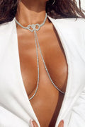 Underbust Draped Chain Harness with Nipple Clamps
