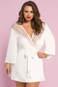 Plus Size Romantic Eyelash Lace Robe