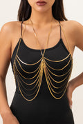 Gold Multi Strap Chain Body Jewelry