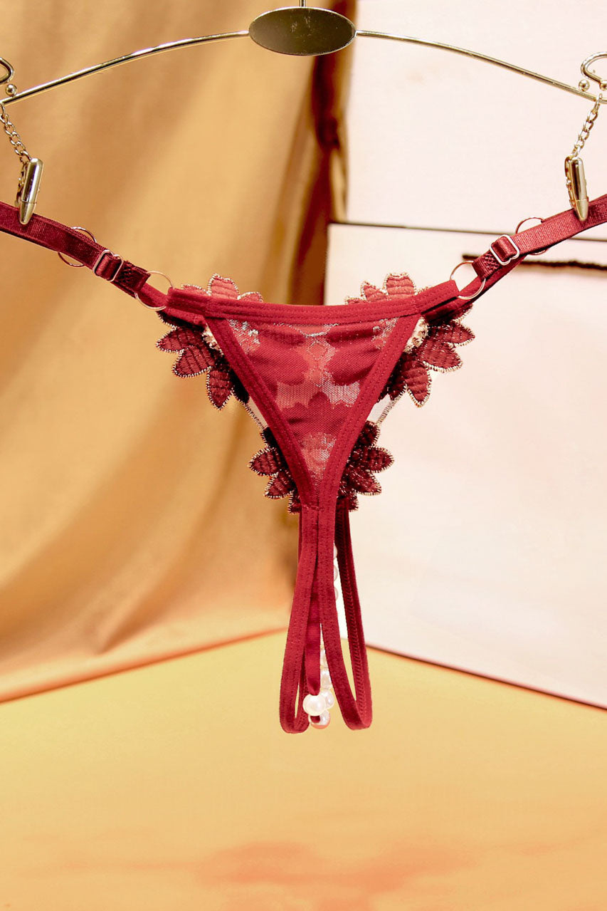 Daisy Crotchless Pearl Thong