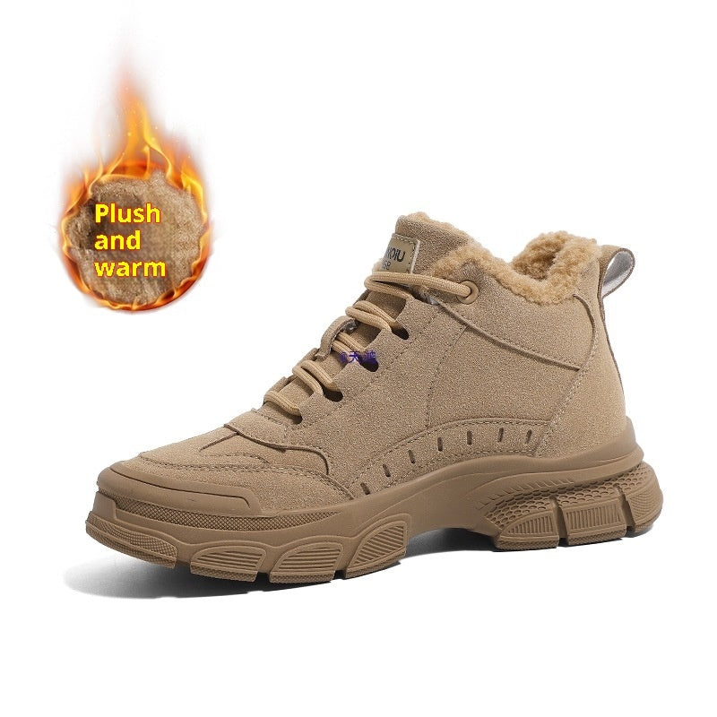 Women’s Velvet-Lined Thickened Snow Boots – Non-Slip Martin Style Winter Boots