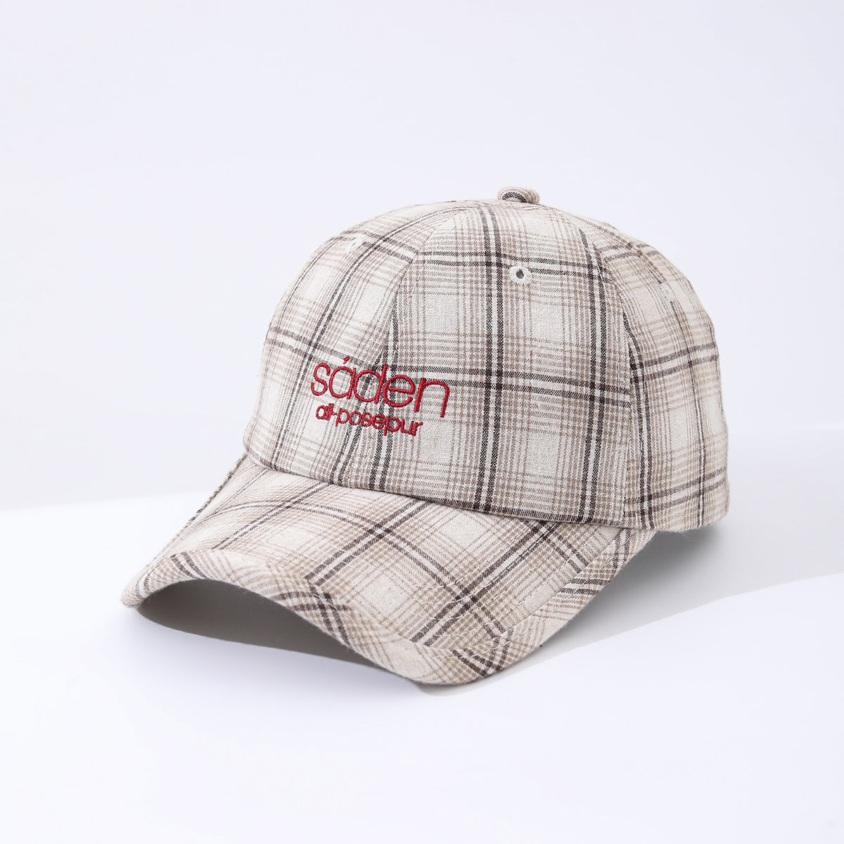 Gorra de béisbol bordada a rayas y a cuadros para mujer – 4 colores