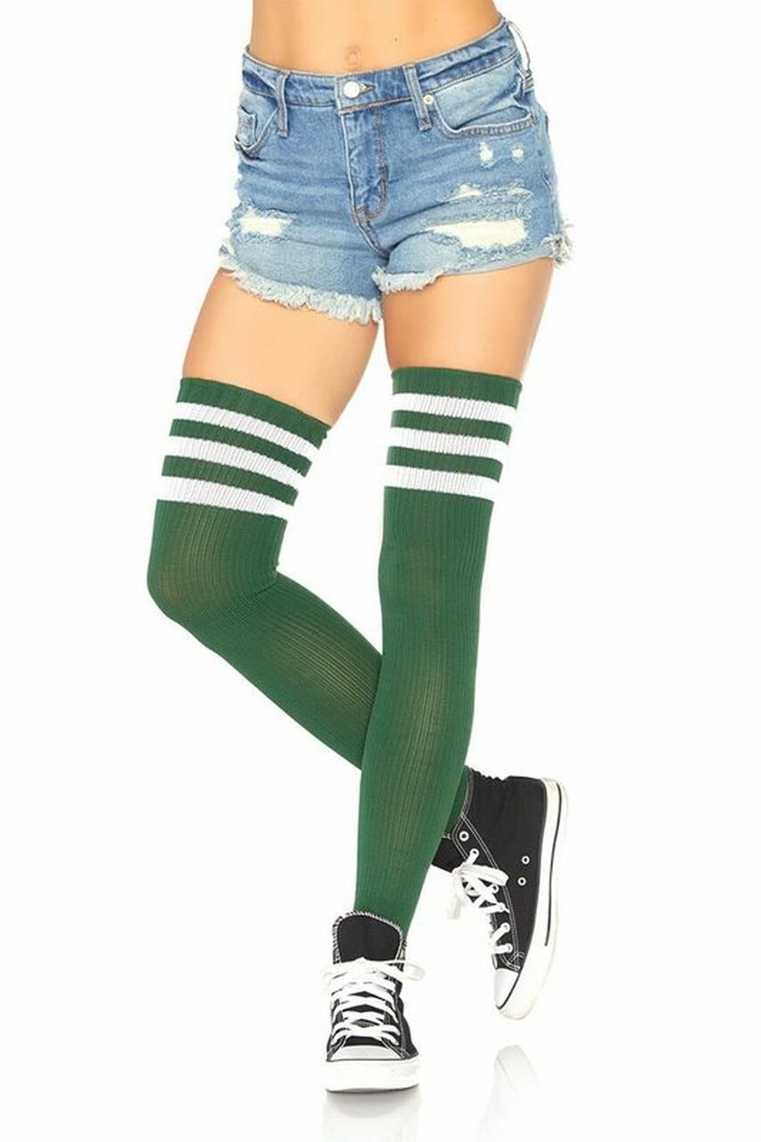 Striped Thigh High Stockings