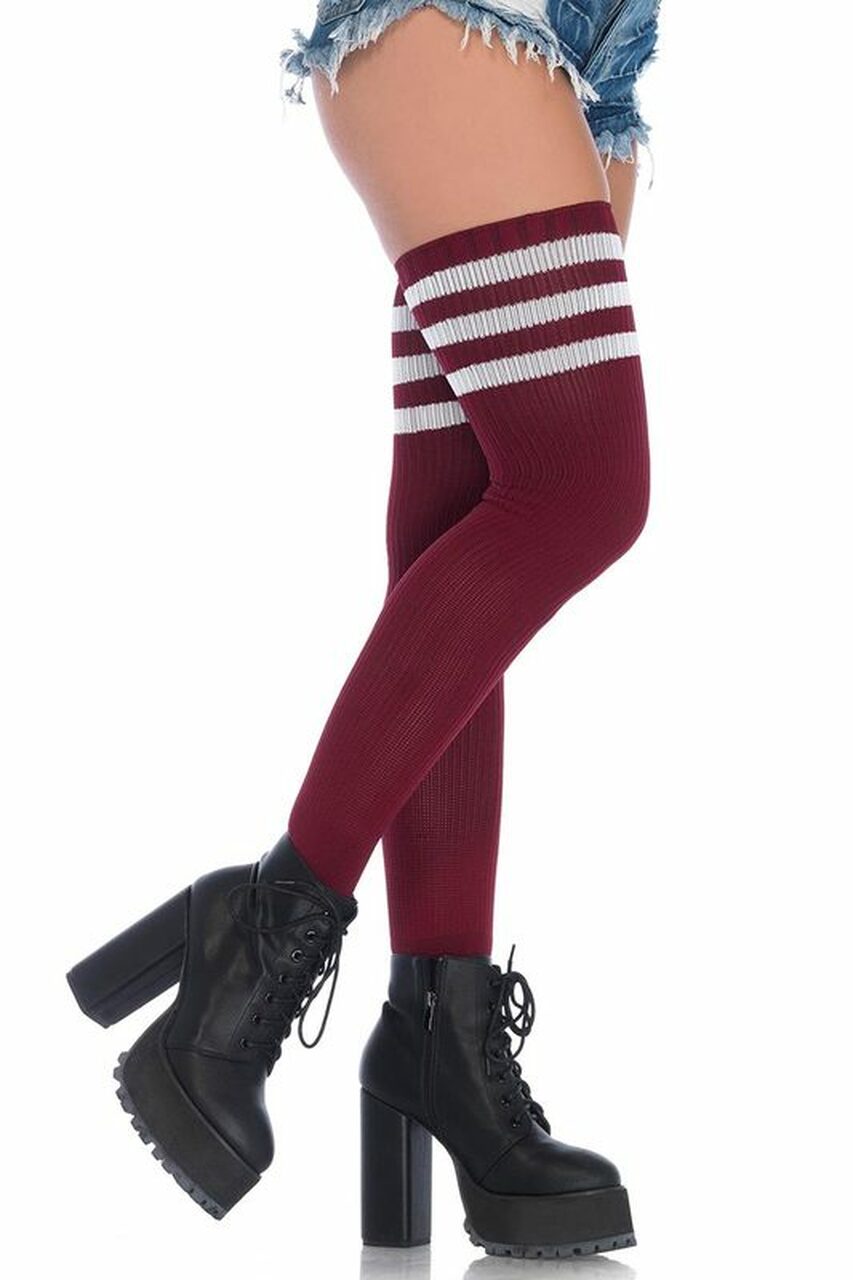 Striped Thigh High Stockings