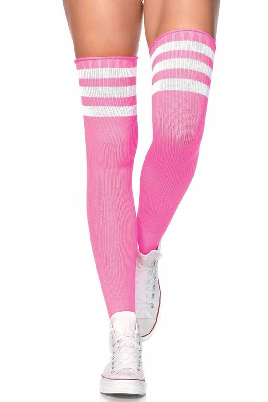 Striped Thigh High Stockings