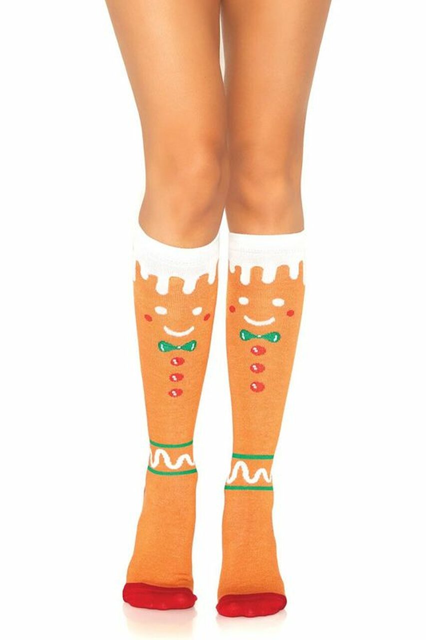 Gingerbread Man Knee Highs
