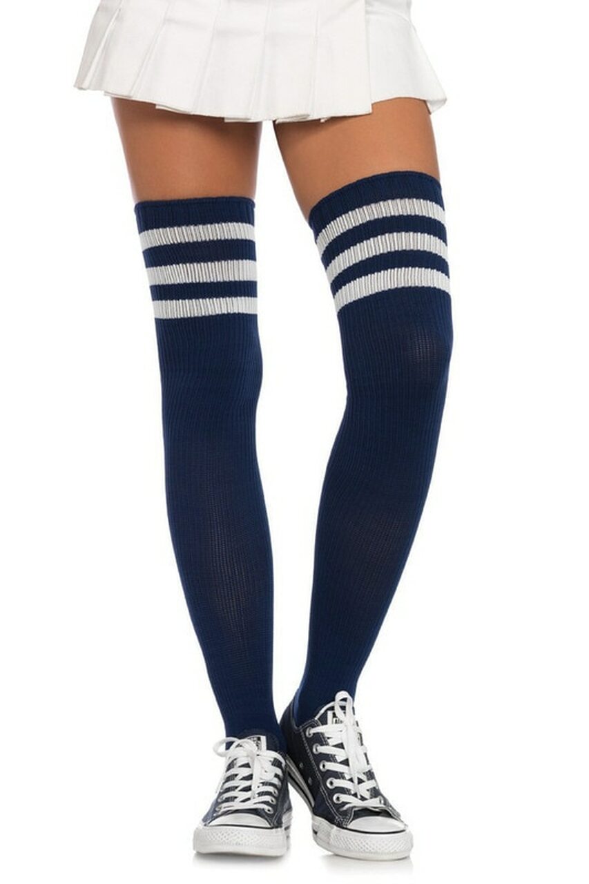 Striped Thigh High Stockings