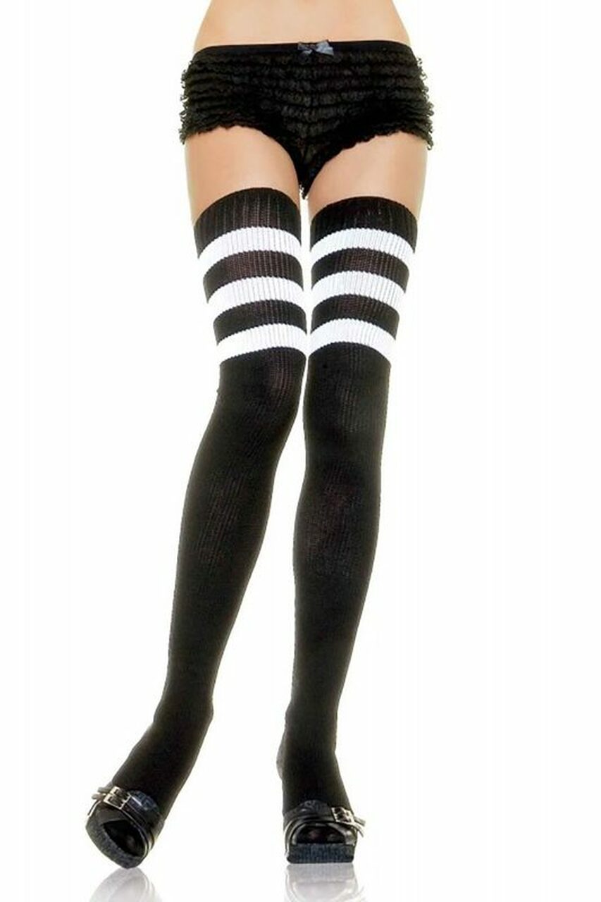 Striped Thigh High Stockings
