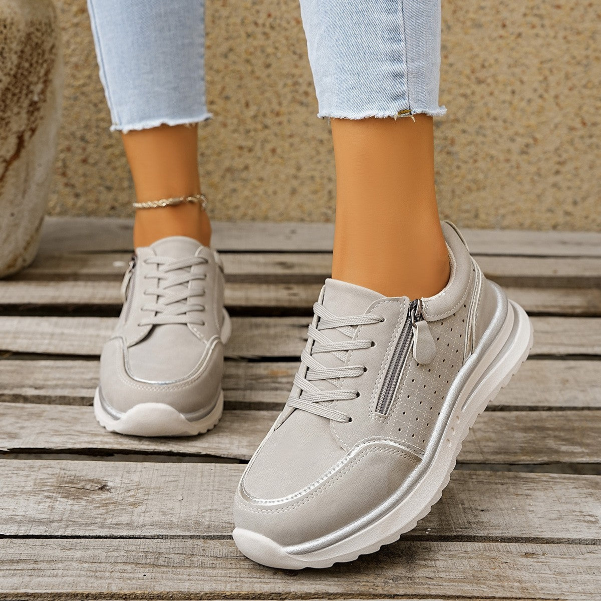 Botines altos con tacón grueso y cremallera lateral – 3 colores UE 36–43