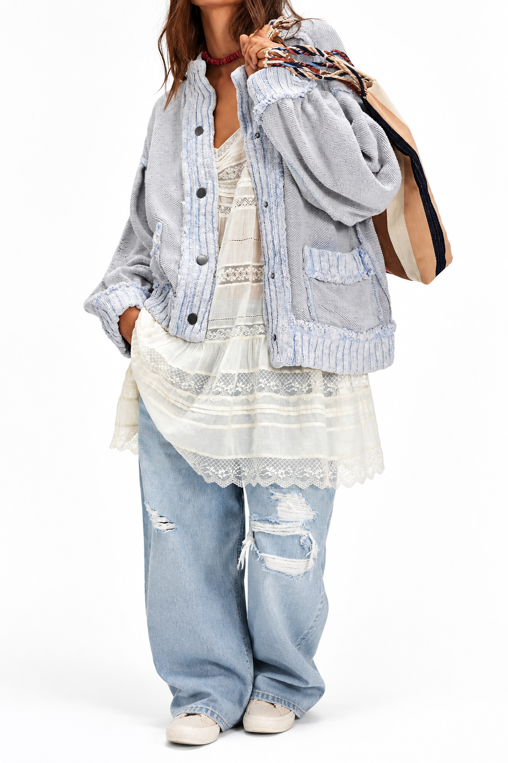 Women's Loose-Fit Long-Sleeve Knit Cardigan Coat
