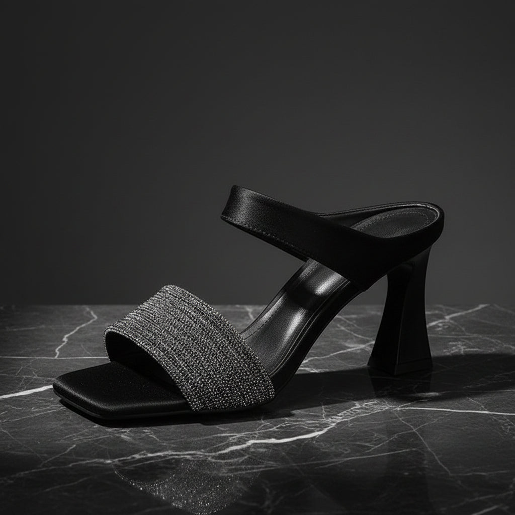 Pantuflas sin cordones de tacón grueso para mujer - Mules de plataforma transpirables