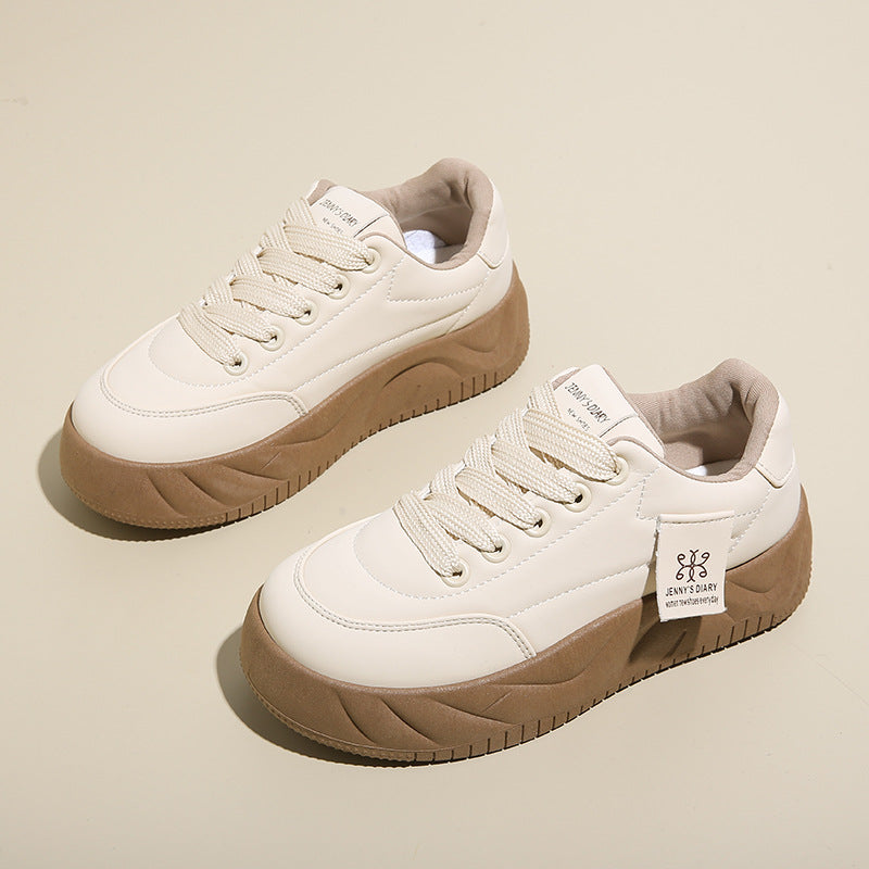 Zapatillas de deporte con alzas de plataforma con bloques de color – Con cordones, de caña baja