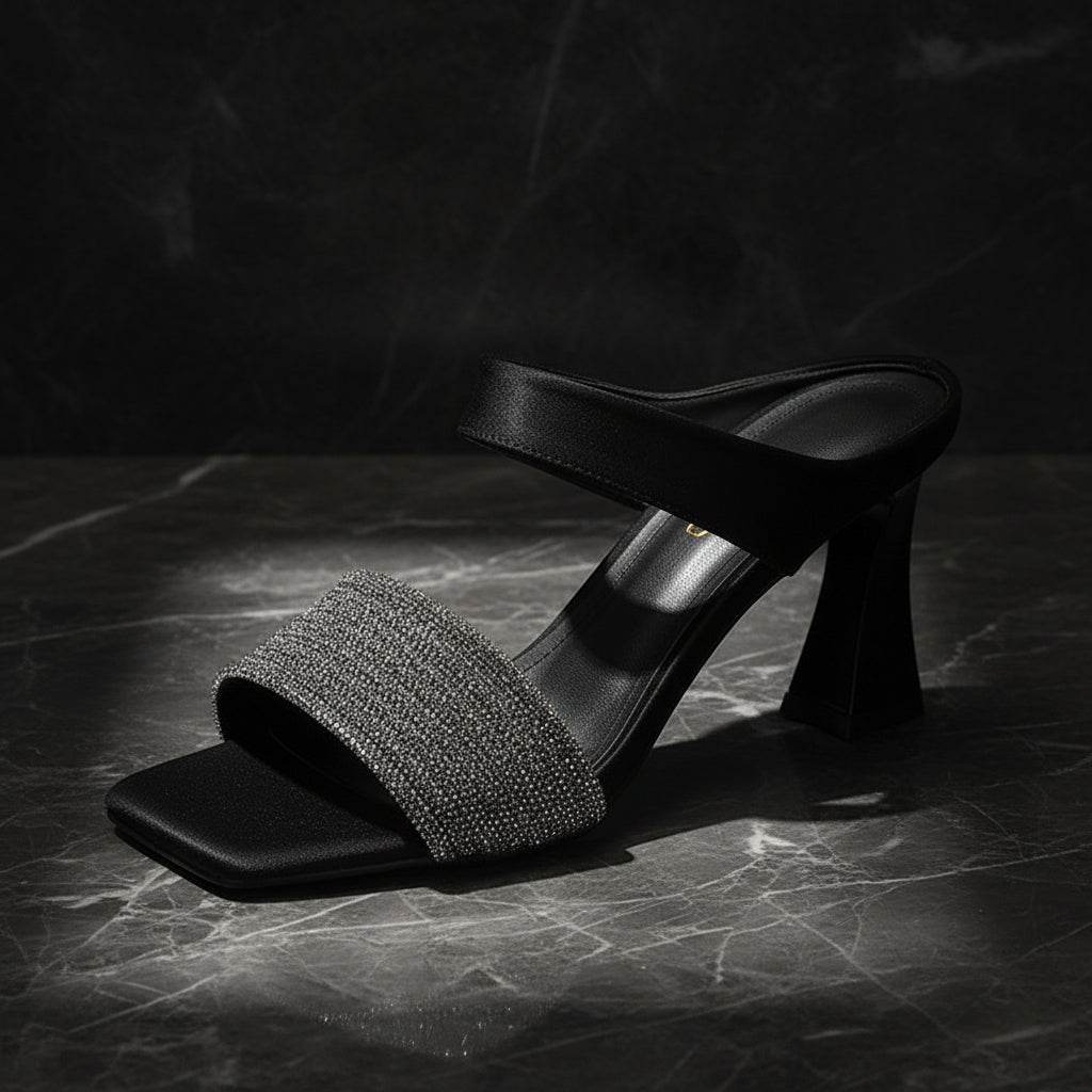 Pantuflas sin cordones de tacón grueso para mujer - Mules de plataforma transpirables