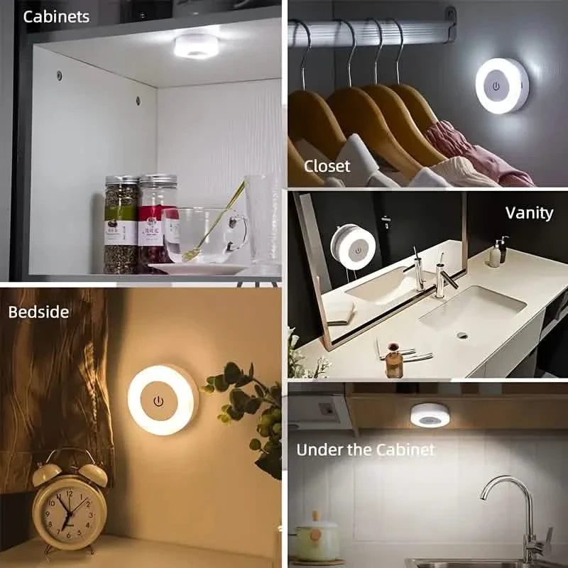 Dimmable Touch Sensor Wall Night Light, 3 Color Modes (White, Warm, Cool)