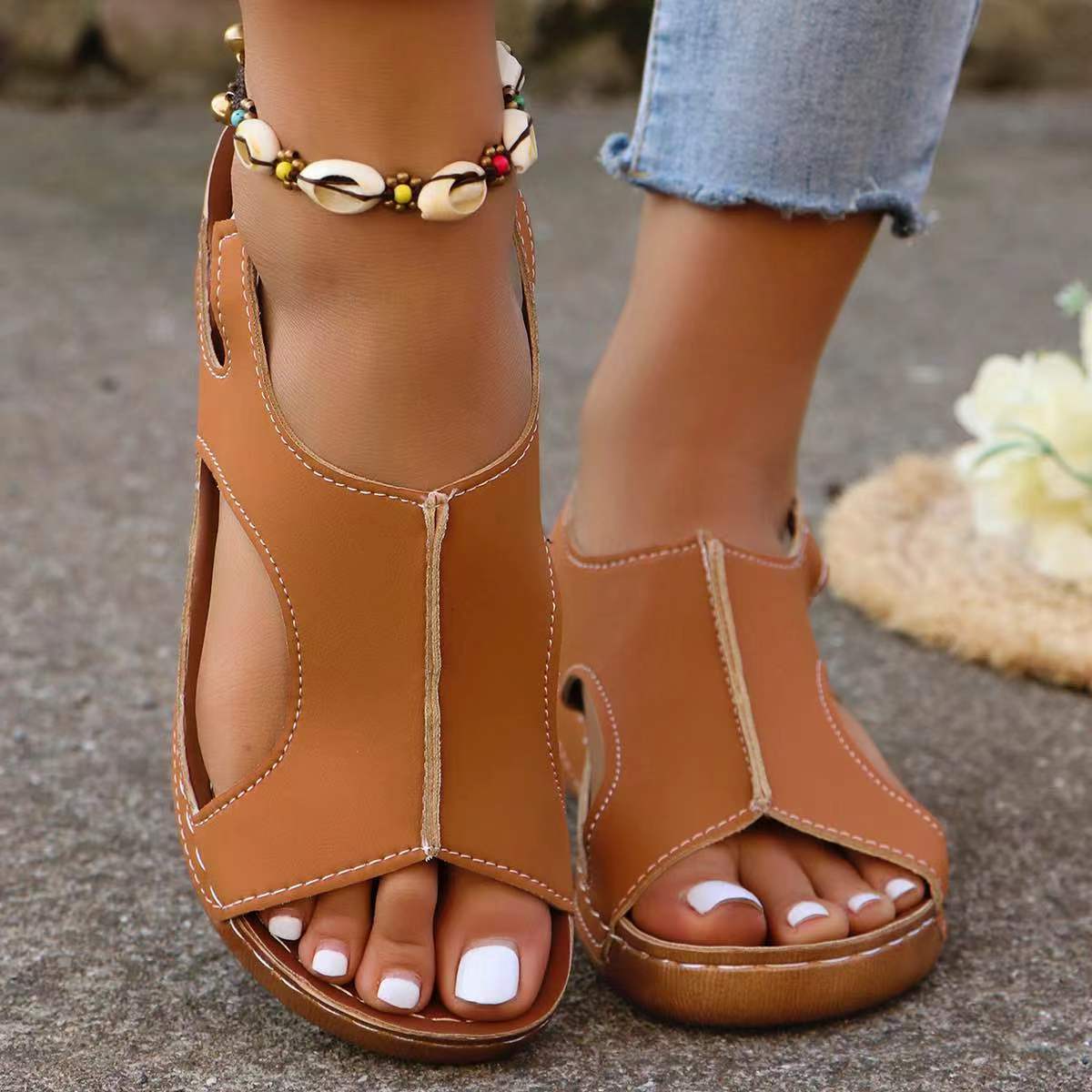 Alpargatas de verano para mujer – Sandalias casuales con boca de pez y banda elástica