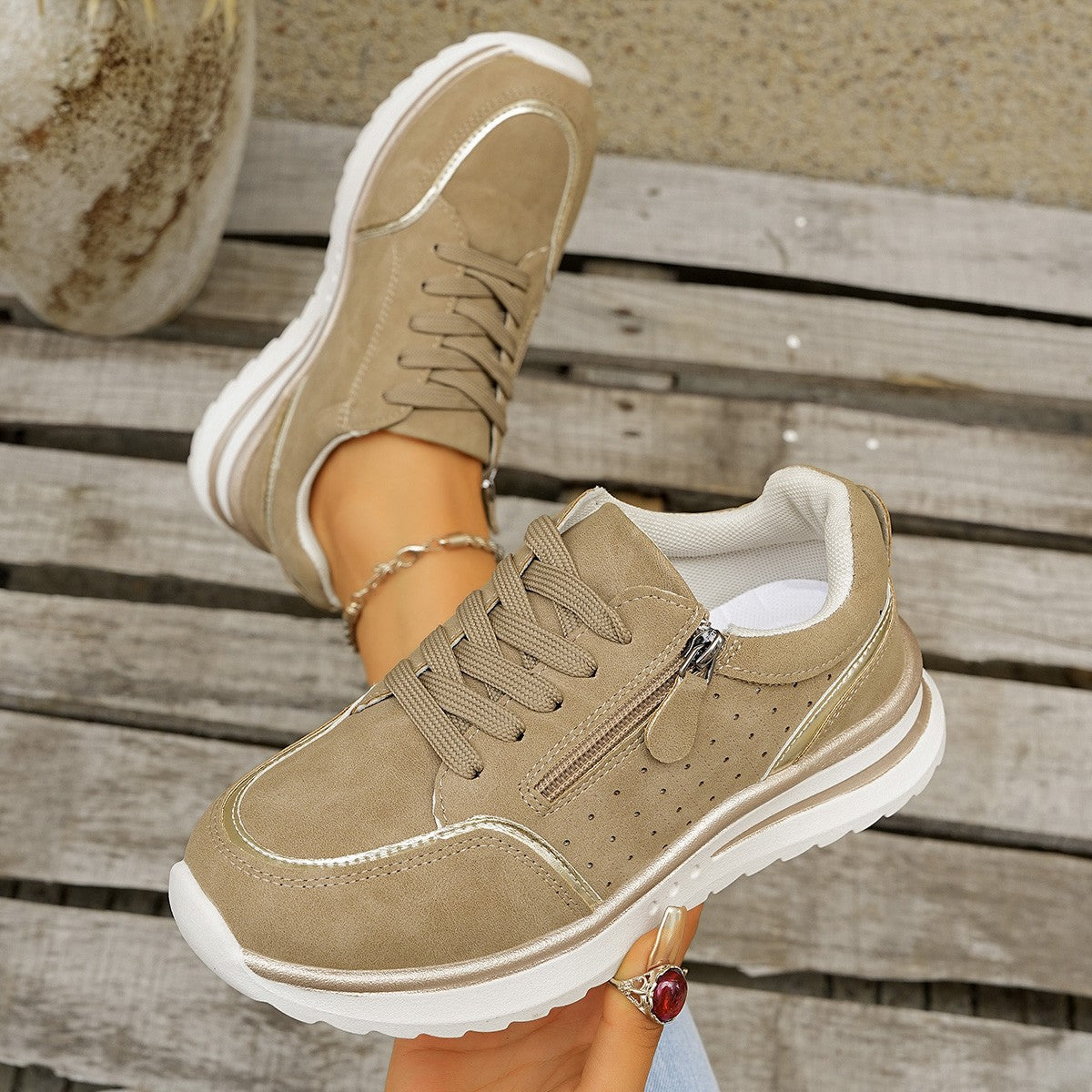 Botines altos con tacón grueso y cremallera lateral – 3 colores UE 36–43