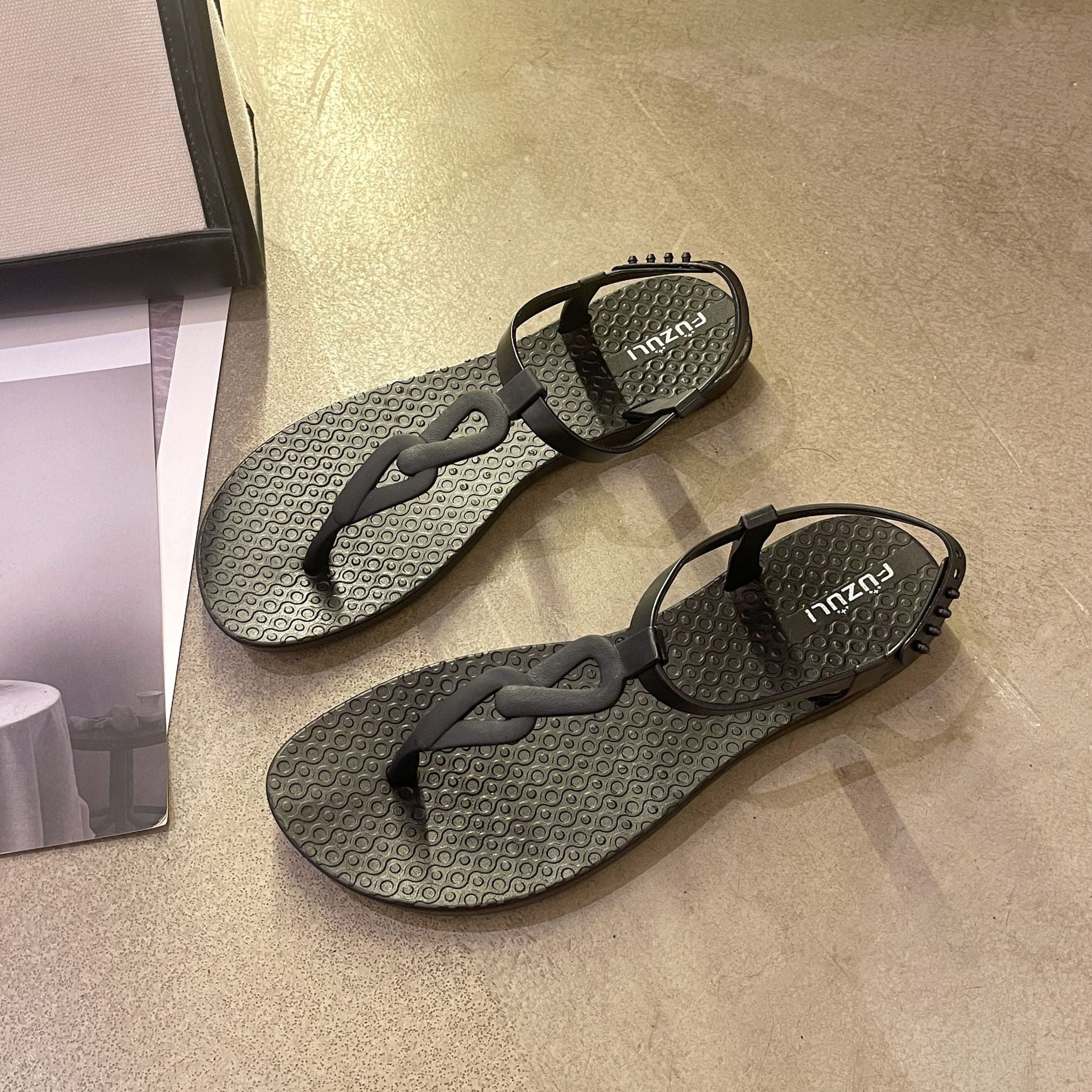Sandalias Planas con Tira y Hebilla para Mujer