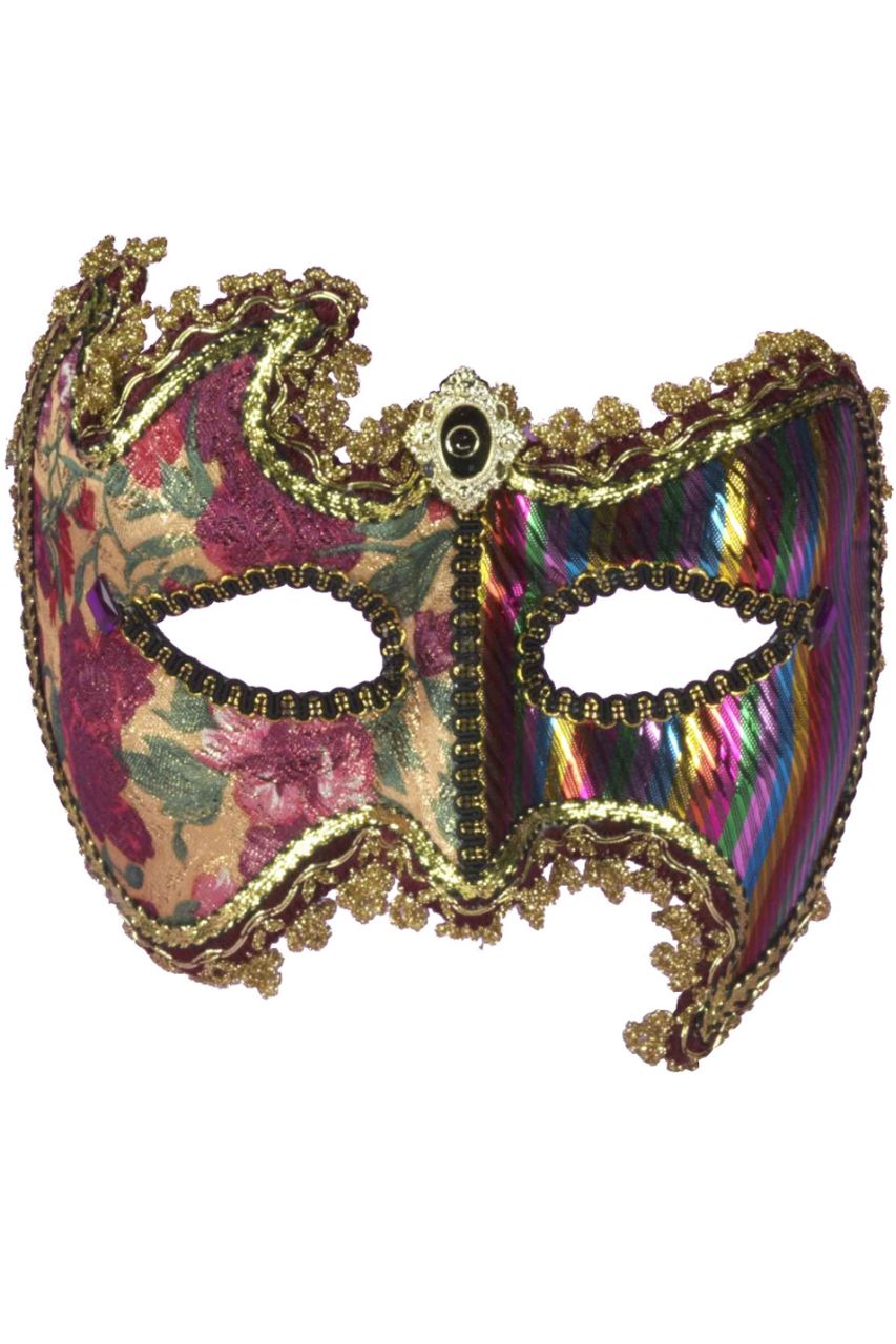Rainbow Mardi Gras Venetian Mask