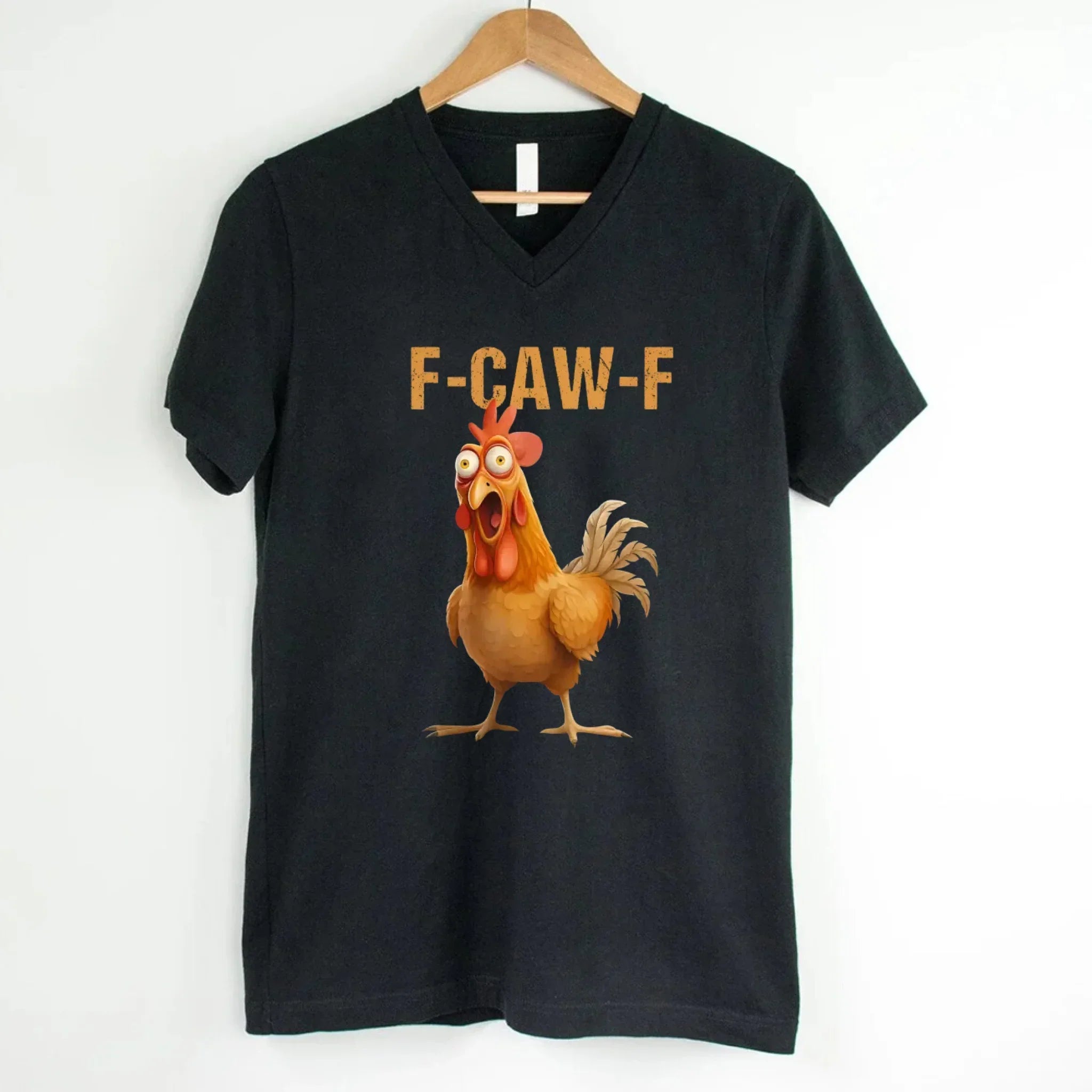 Funny F-Caw-F Rooster Unisex V-Neck T-Shirt