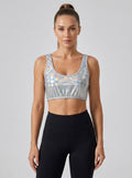 Iridescent Silver Crop Top