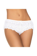 White Sexy Ruffled Hot Pants