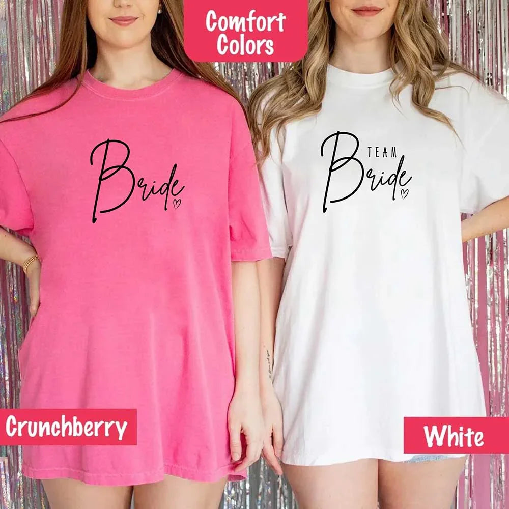 Team Bride Comfort Colors Shirts – Bride, Bridesmaid, Bachelorette Party & Proposal Gift Tees
