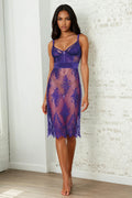 Floral Lace and Velvet Slip Chemise